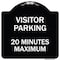 Signmission Visitor Parking Visitor Parking 20 Minutes Maximum Heavy-Gauge Alum, 18" L, 18" H, BW-1818-22728 A-DES-BW-1818-22728 - alternate 1